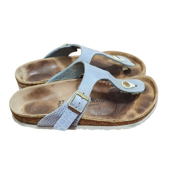 Birkenstock Gizeh REGULAR Sandals PYTHON upper Leather insole Thong/Toe Size 37 - Picture 4 of 12